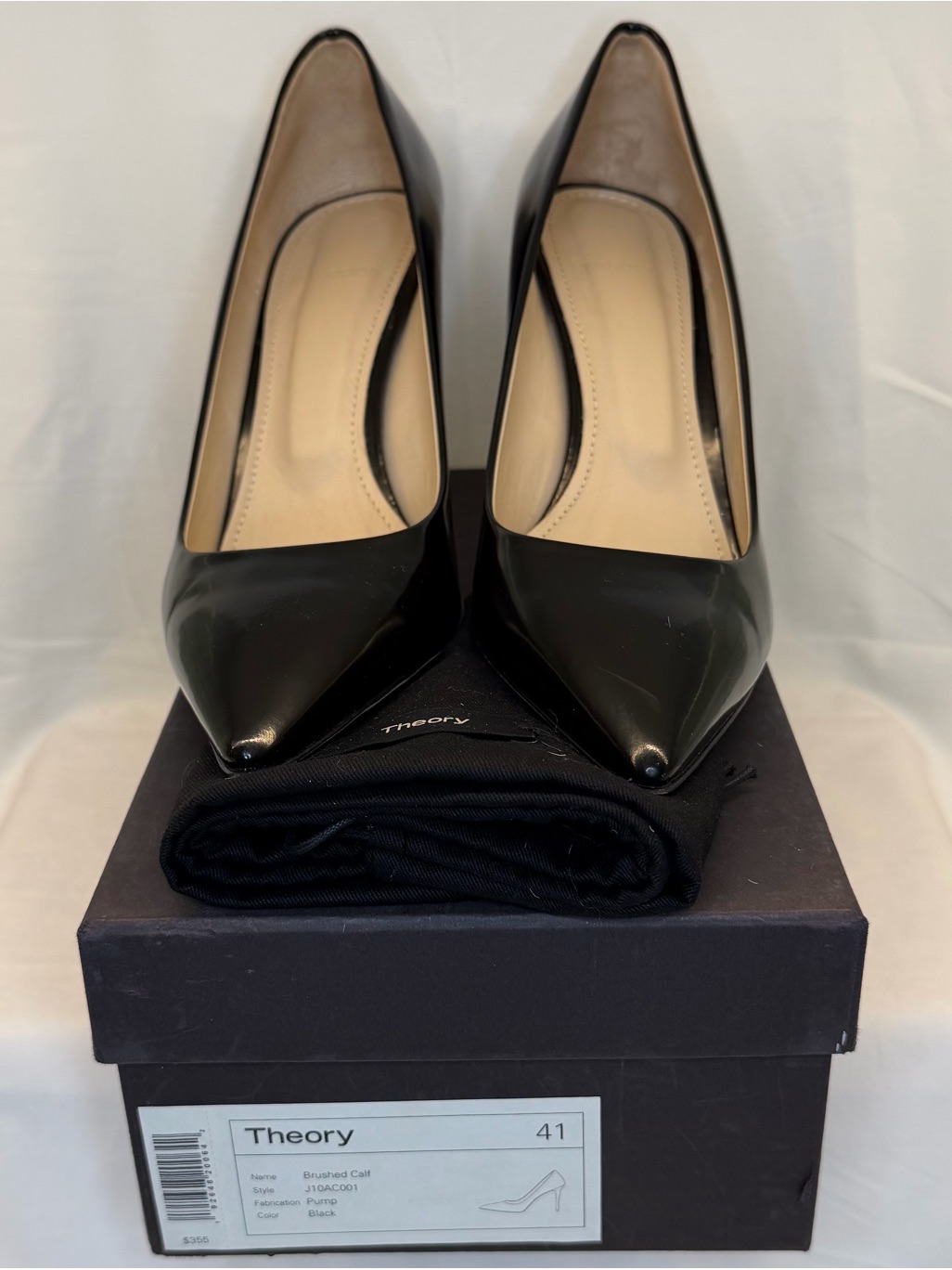 Theory City Black Leather Pump Eu 41 / Us 10